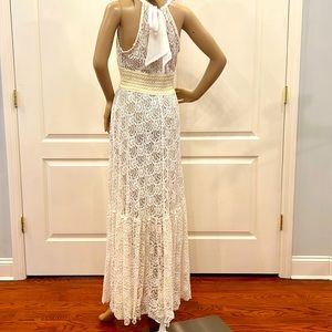 White party lace dress L